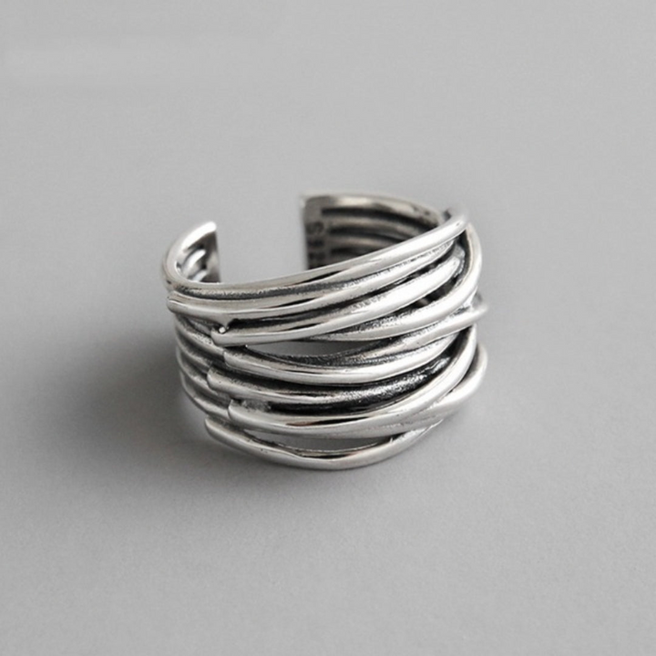Levoire | Bague En Argent Réglable À Couches Argent