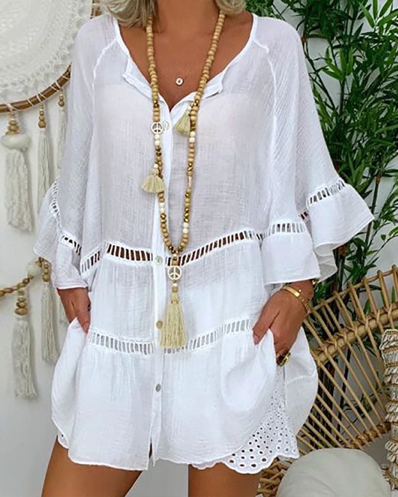 Levoire | Tunique D'Été Boho Blanc