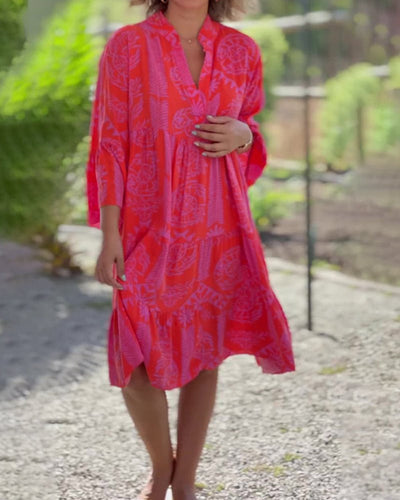 Levoire | Robe Imprimé Boho À Manches Trois Quarts