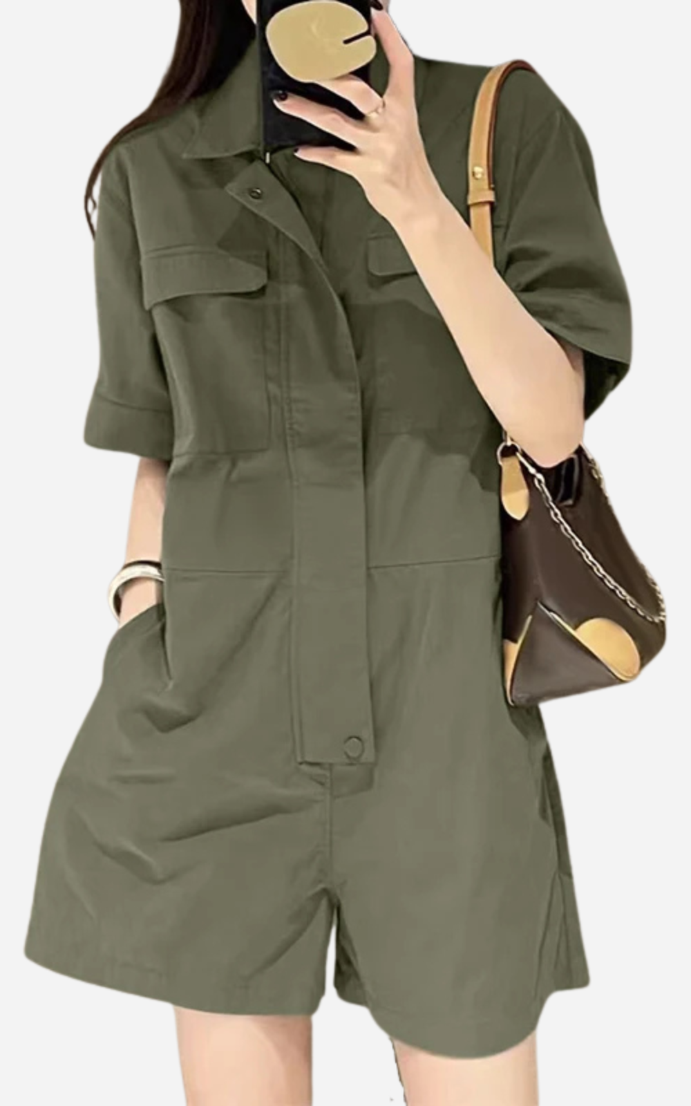 Levoire | Short Cargo Women Practical And Urban Style Vert