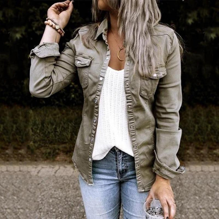 Levoire | Veste En Denim Avec Poches Poitrine Pour Femmes