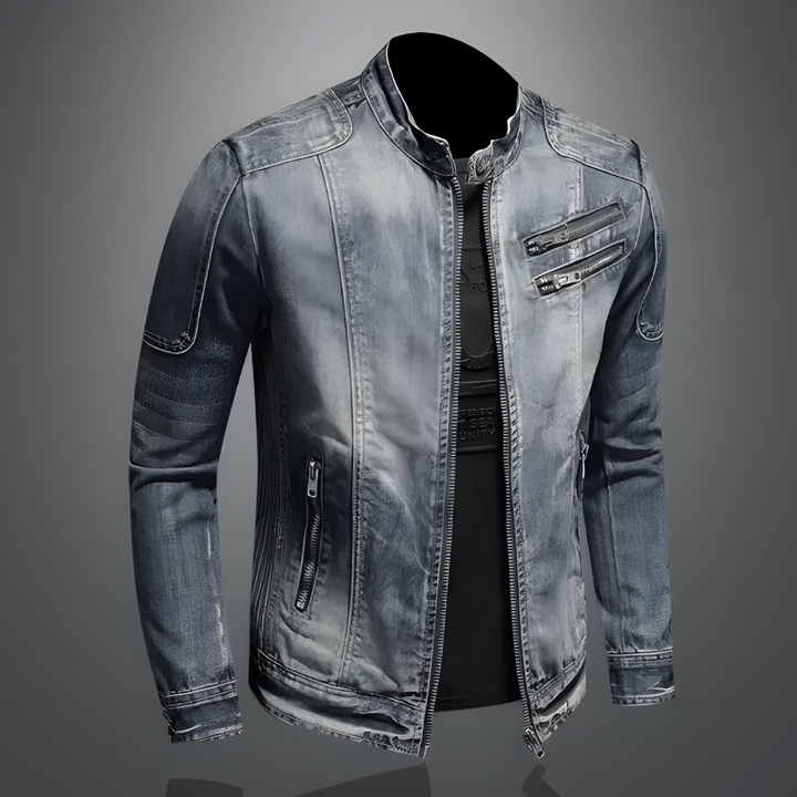 Levoire | Veste En Jean Pour Hommes Noir Gris
