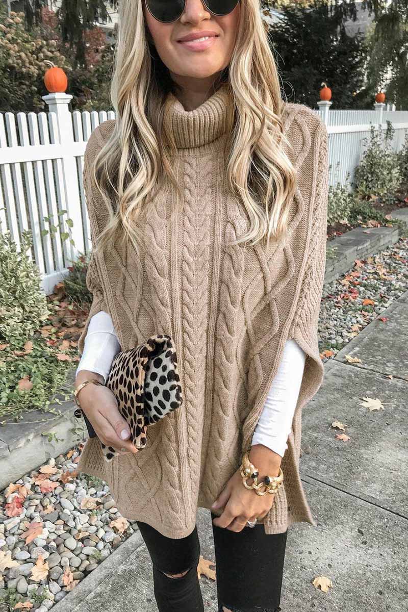 Levoire | Pull En Maille Avec Motif Torsadé Khaki