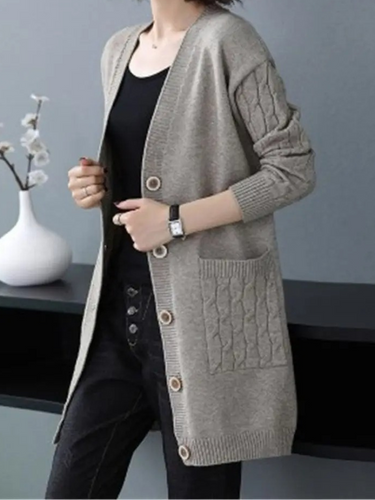 Levoire | Pull-over Femme à Boutons et Coupe Longue