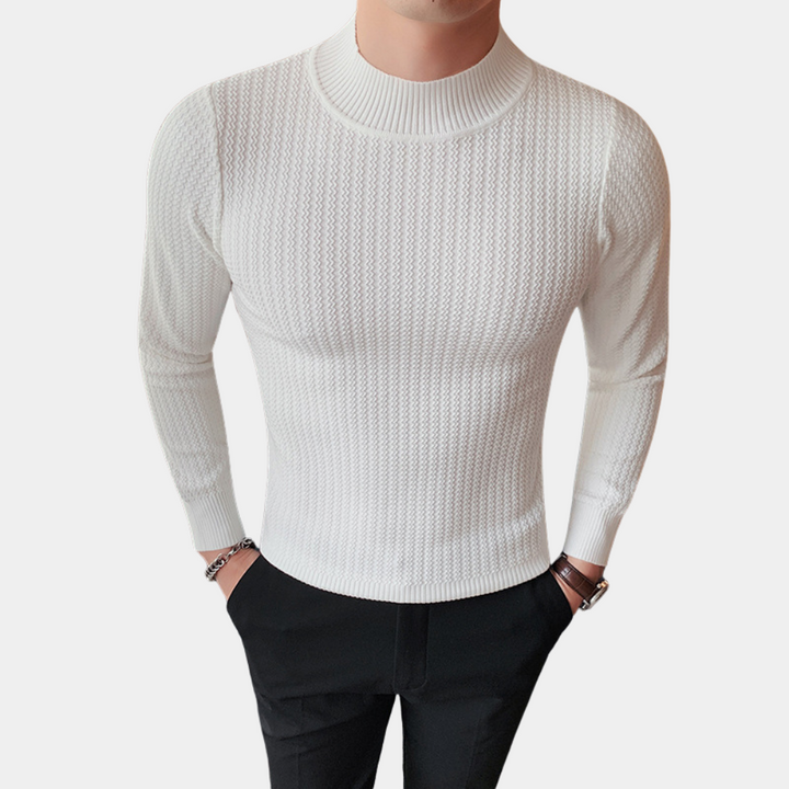 Levoire | Chauffant Pull FR Hommes Noir Blanc Blanc