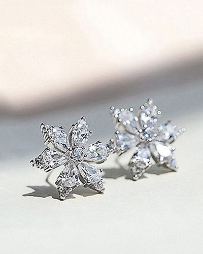 Levoire | Boucles D'Oreilles Zircon Fleur De Flocon De Neige