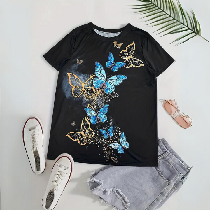 Levoire | Chemise avec imprimé papillon Noir