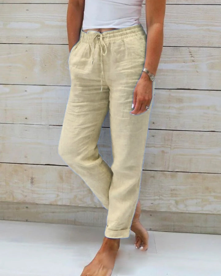 Levoire | Casual straight pantalons pour femmes Kaki