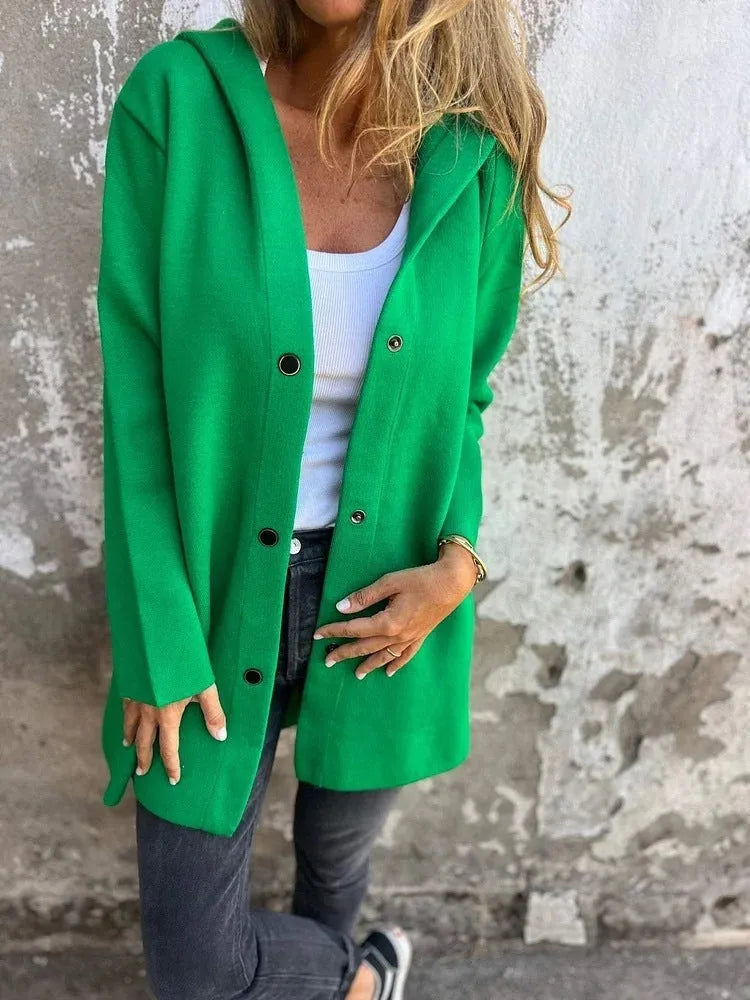 Levoire | Rennokas à un rang sweat à capuche cardigan Vert