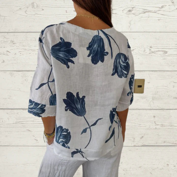 Levoire | Blouse Élégante Avec Décolleté En V Pour Un Look Élégant