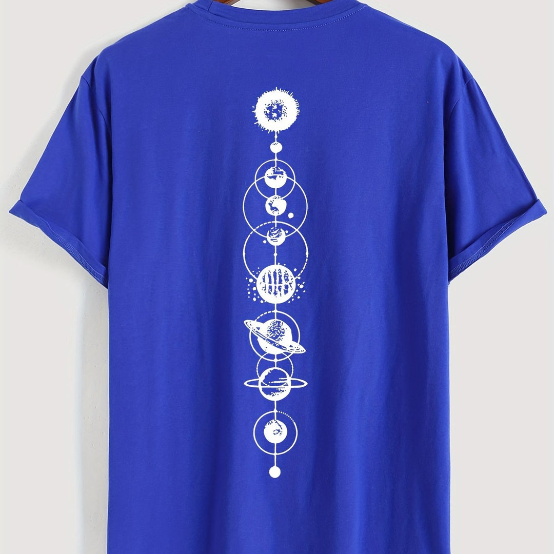 Levoire | T-Shirt Pour Hommes Rento Avec Imprimé Planètes En 100% Coton
