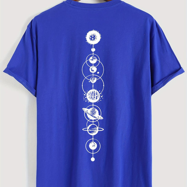 Levoire | T-Shirt Pour Hommes Rento Avec Imprimé Planètes En 100% Coton