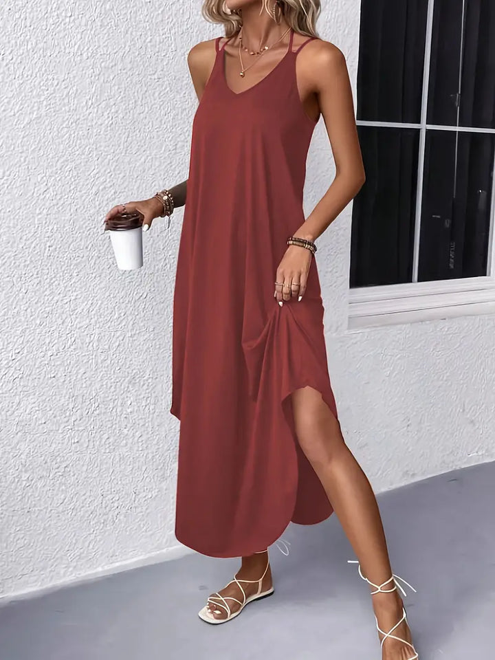 Levoire | Robe Cami À Décolleté En V Aérienne Pour Femmes Bourgogne