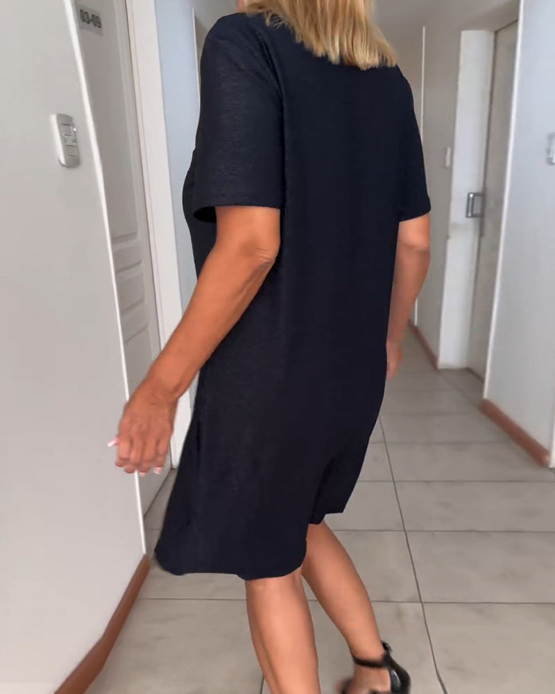Levoire | Robe Court À Manches Courtes V Décollé Twist