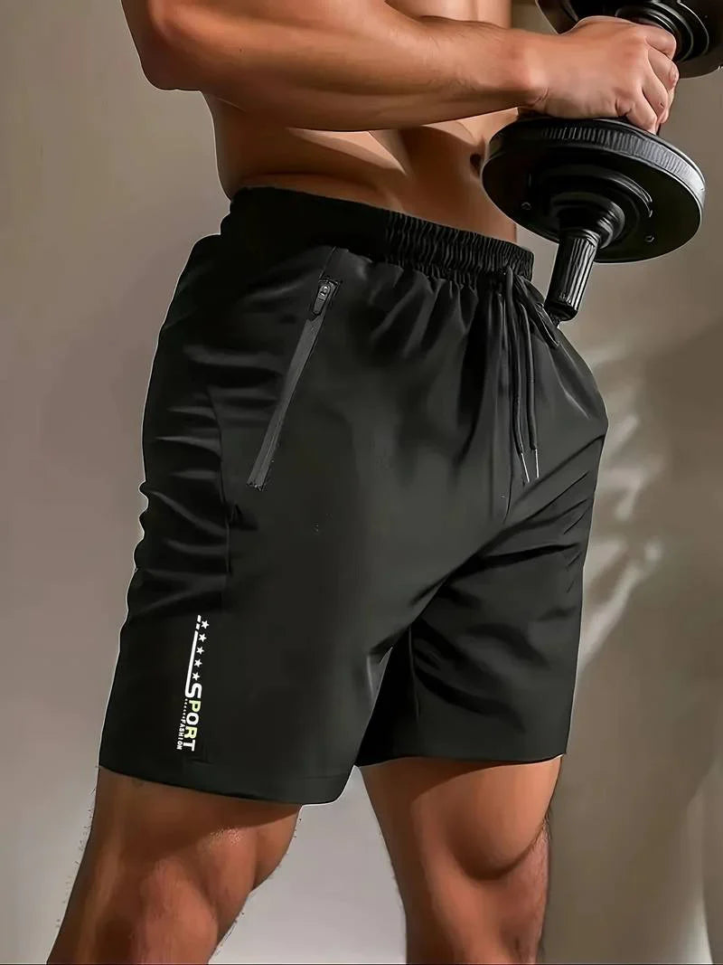 Levoire | Shorts De Sport Avec Cordon De Serrage Et Poches Zippées Noir