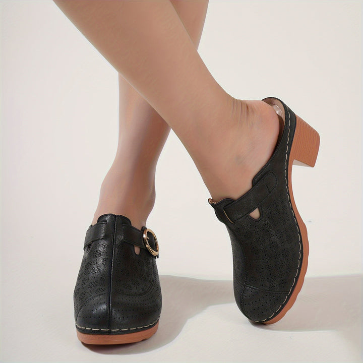 Levoire | Élégantes Bottes À Talons Épais Pour Femmes Avec Semelle En Caoutchouc Et Motifs En Tissu