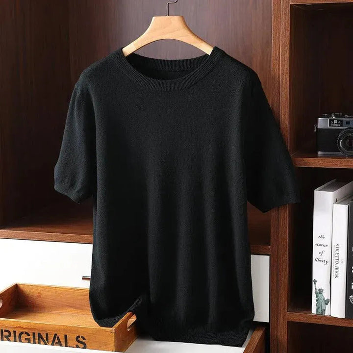 Levoire | T-shirt d'été léger pour hommes à manches courtes Noir