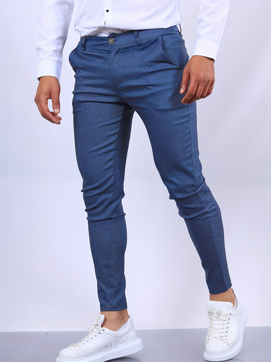 Levoire | Pantalon Chino Slim Fit Blanc bleu roi