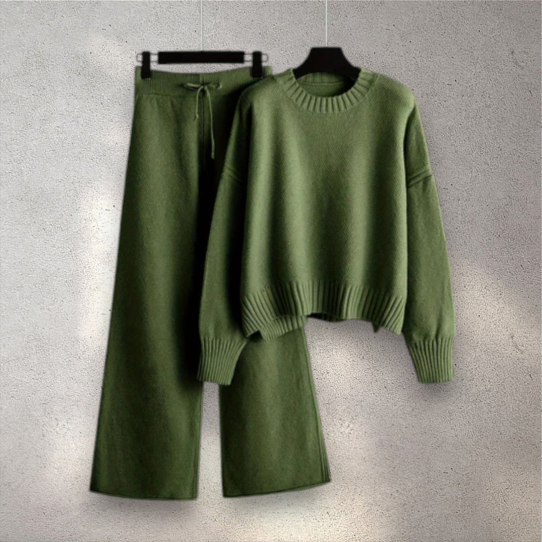 Levoire | Ensemble brodé relaxant Vert Une taille (S-2XL)