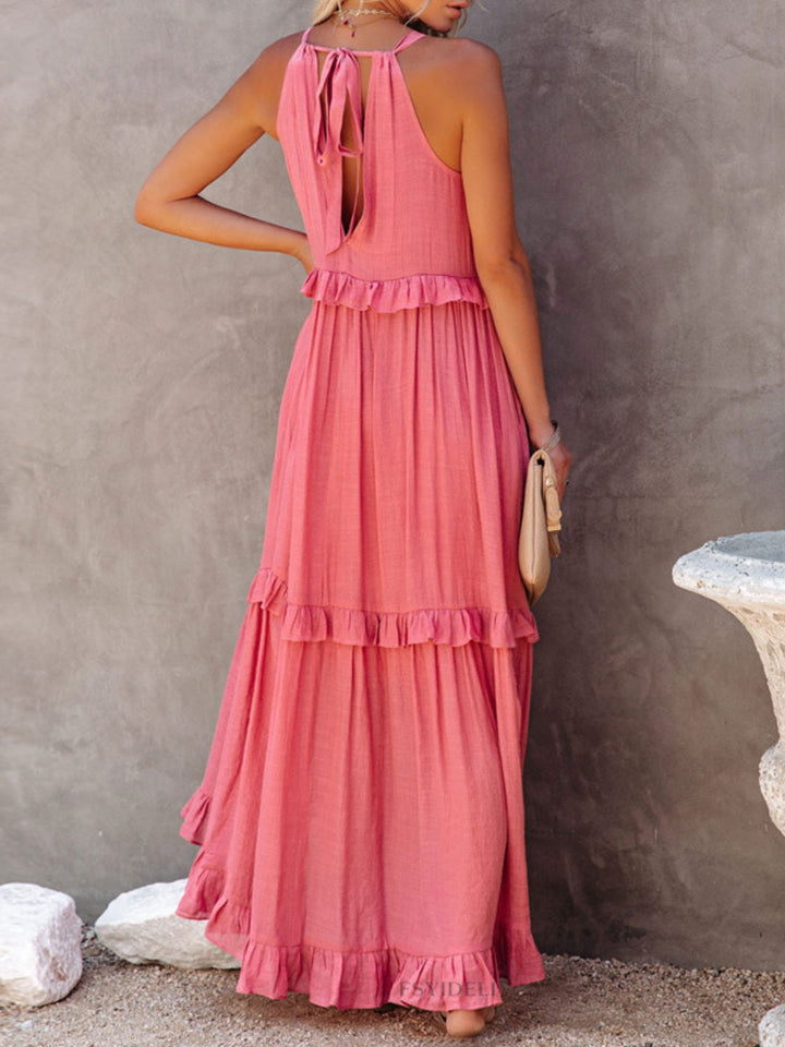 Levoire | Robe maxi sans bretelles avec volants
