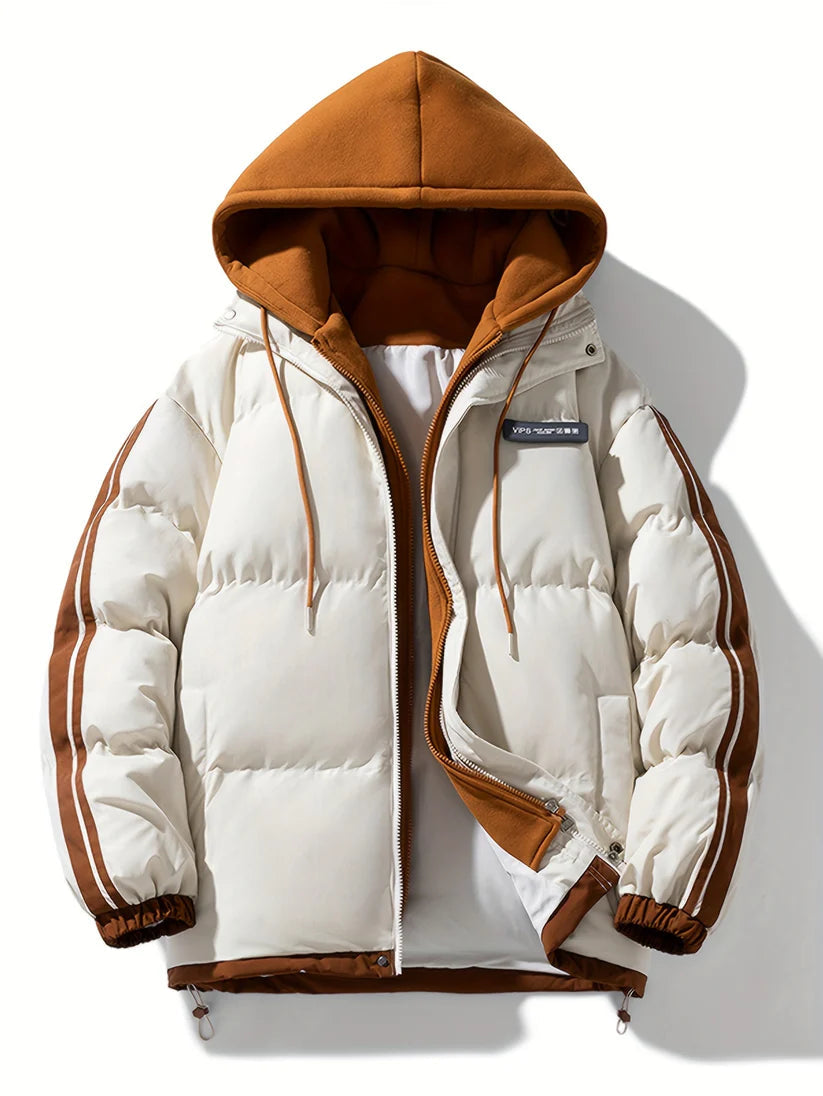 Levoire | Sweat à capuche zippé manches longues avec poches Braun