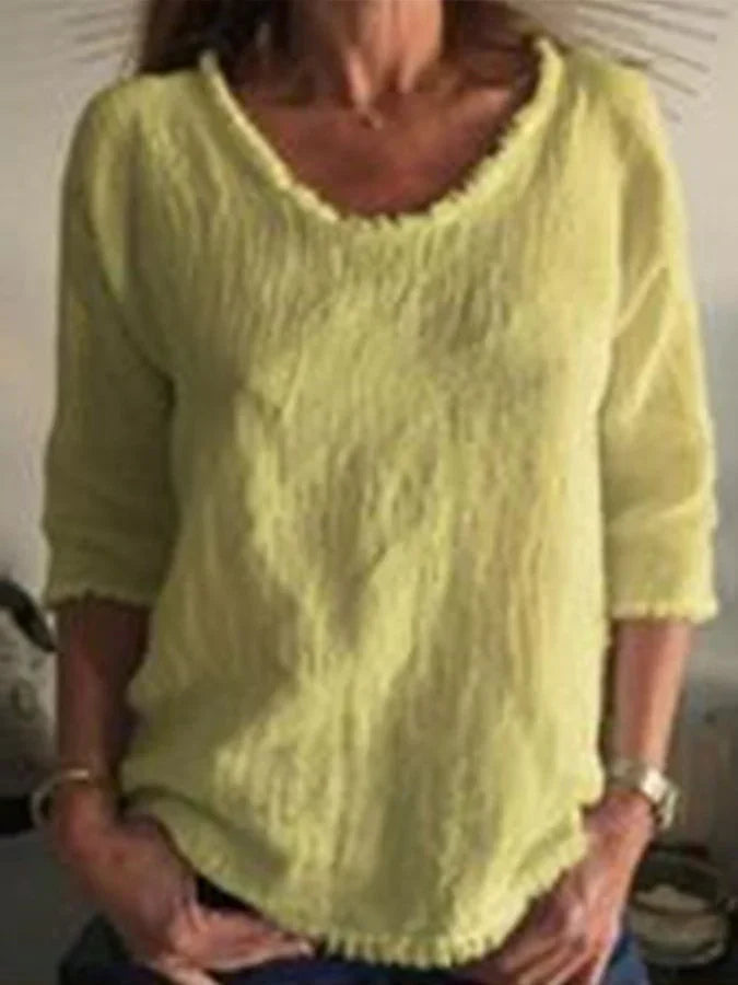 Levoire | Haut En Lin - Confortable Et Élégant Jaune