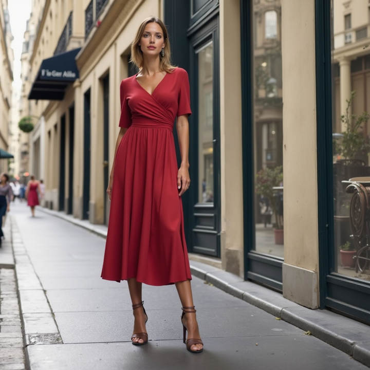 Levoire | Robe Chic Avec Détail Décolleté Rot