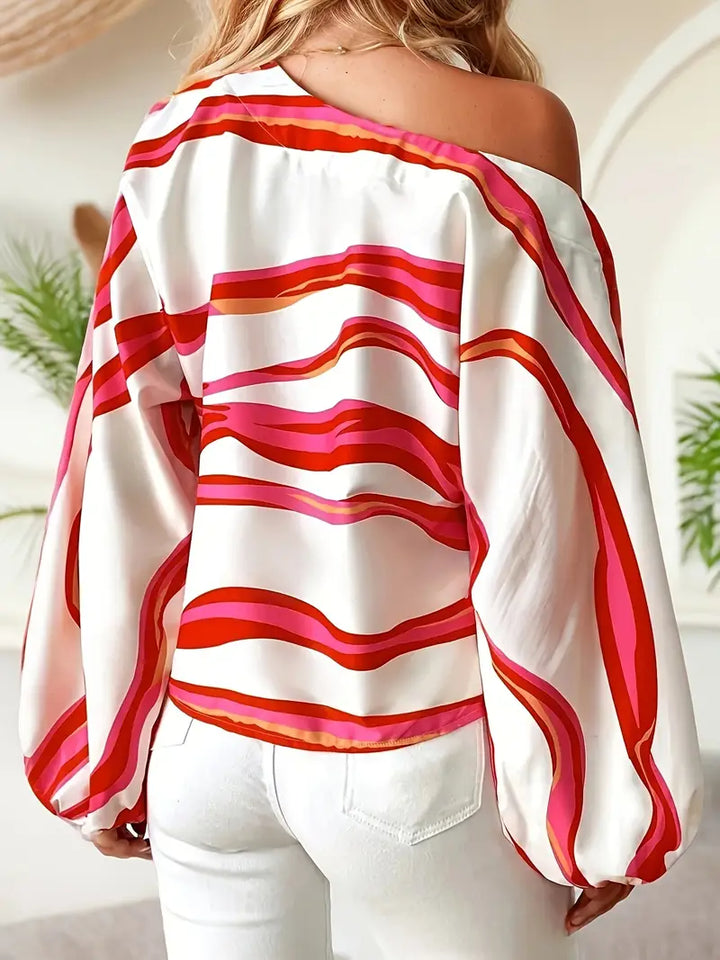 Levoire | Blouse Off-Shoulder Avec Motif Géométrique Pour Femmes