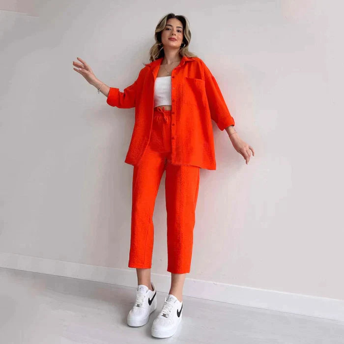 Levoire | Ensemble Féminin Deux Pièces Orange