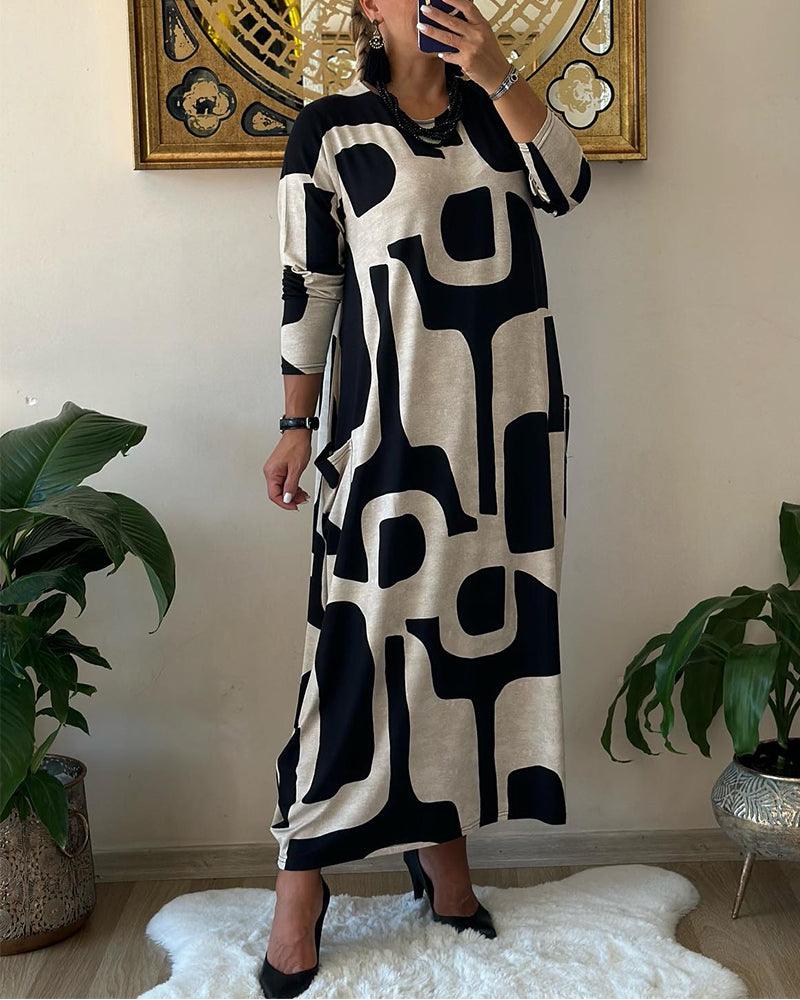 Levoire | Robe À Manches Longues Avec Imprimé Moderne