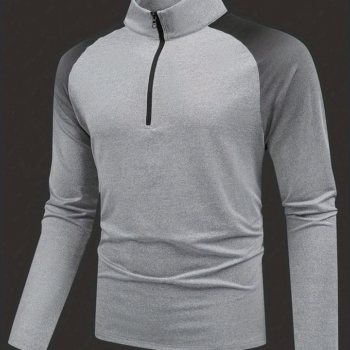 Levoire | Chemise Longue À Manches Longues Pour Homme Avec Demi-Fermeture Éclair gris