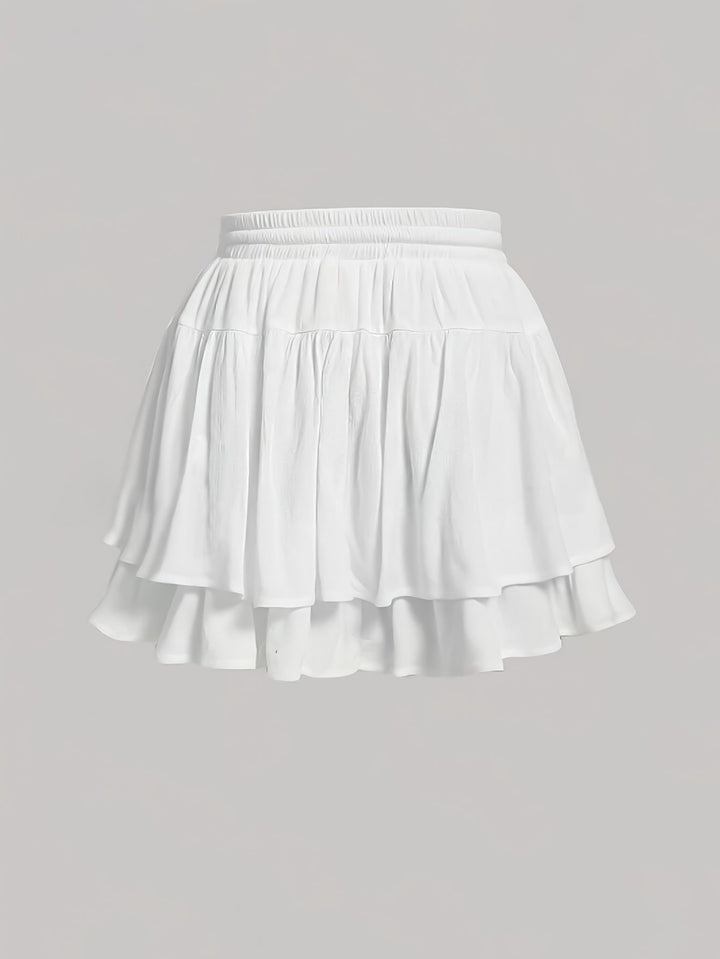 Levoire | Taille Haute Vie A-Ligne Mini-Jupe Blanc