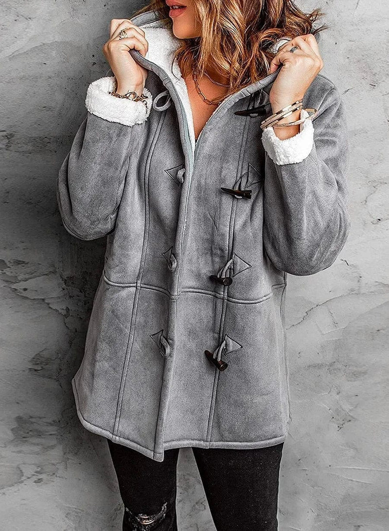 Levoire | Manteau À Capuche Aspect Cachemire Gris