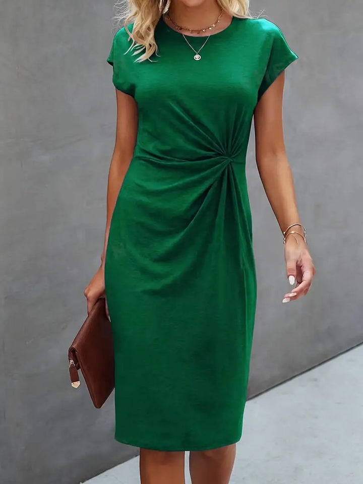 Levoire | Élégante Robe Corporelle Mettant En Valeur Avec Encolure Ronde Vert
