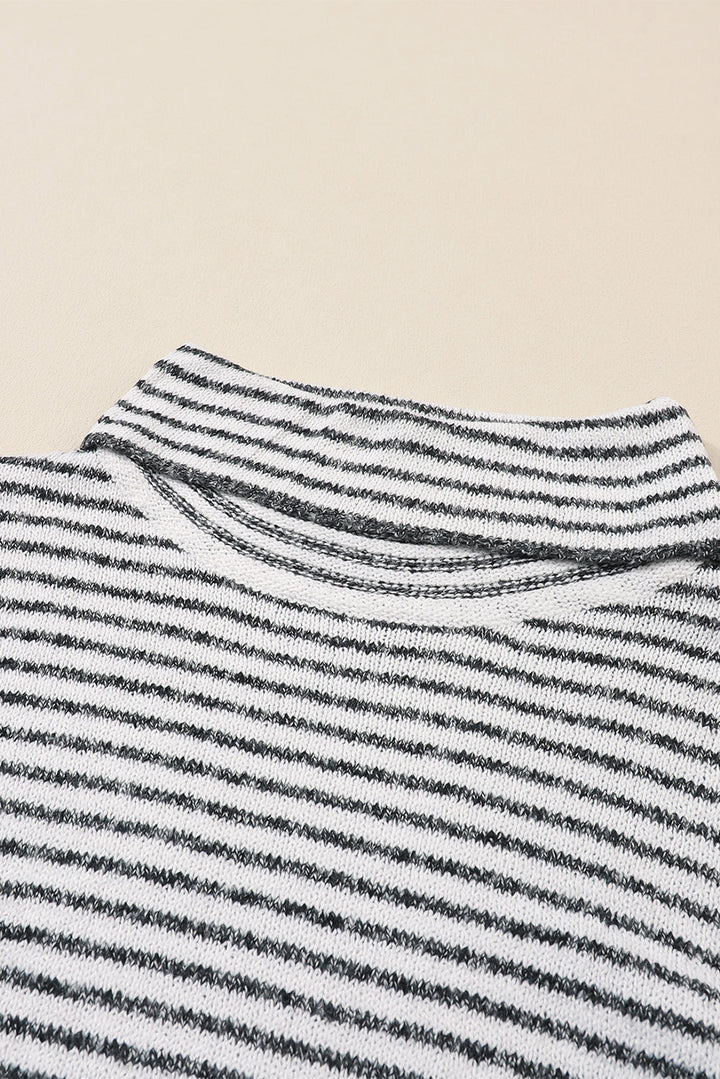 Levoire | Pull Ample Gris Raye, Parfait Pour Les Journees Decontractees
