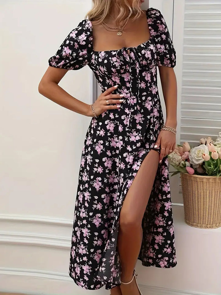 Levoire | Robe En A-Ligne Avec Imprimé Floral Et Manches Bouffantes Pour Le Printemps Et L'Été