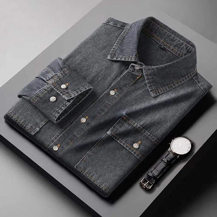 Levoire | En chemise en denim à manches longues Noir
