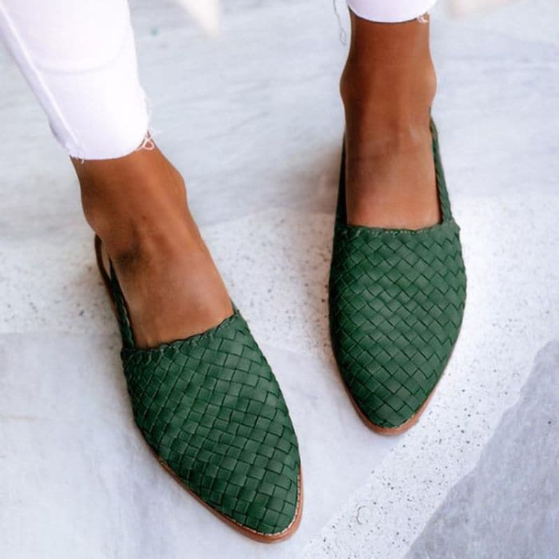 Levoire | Sandales Plates Pour Femmes - Tressées Vert
