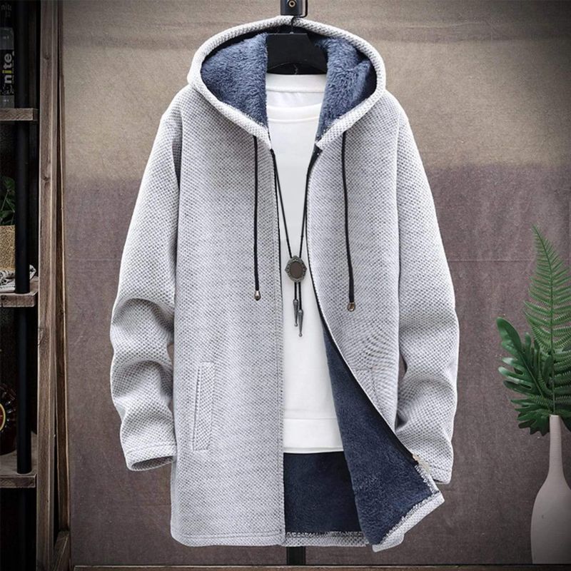 Levoire | Sweat à capuche design chaud et décontracté avec poches latérales Gris clair M