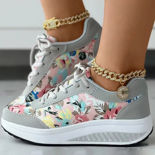 Levoire | Baskets À Plateforme Luxueuses Avec Motifs Floraux Pour Femmes