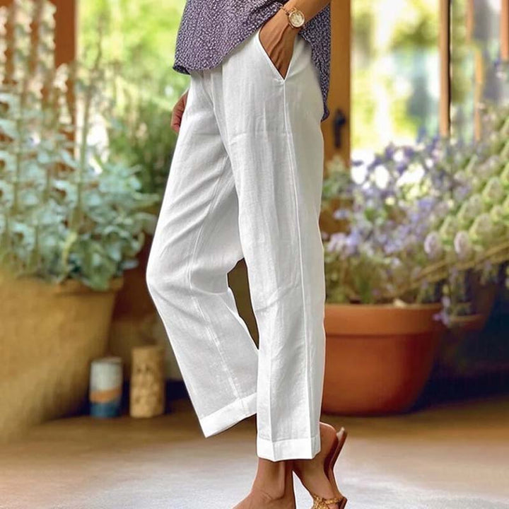 Levoire | Pantalon Droit Décontracté Blanc