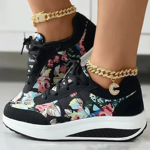 Levoire | À Plateforme À Imprimé Floral Noir