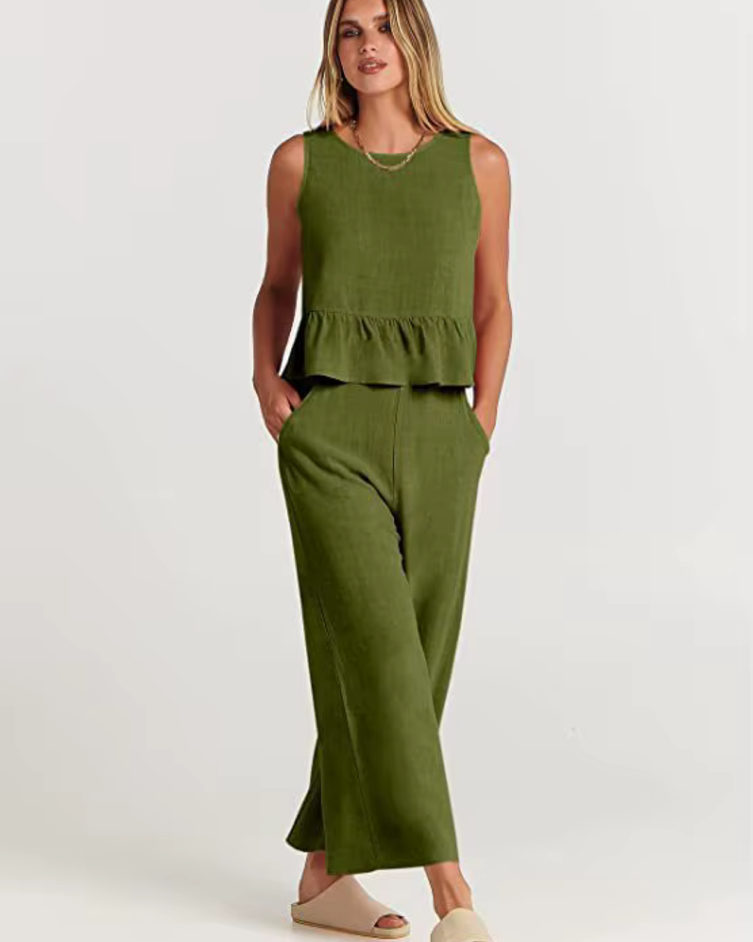 Levoire | La phrase avec un pantalon large Vert - militaire