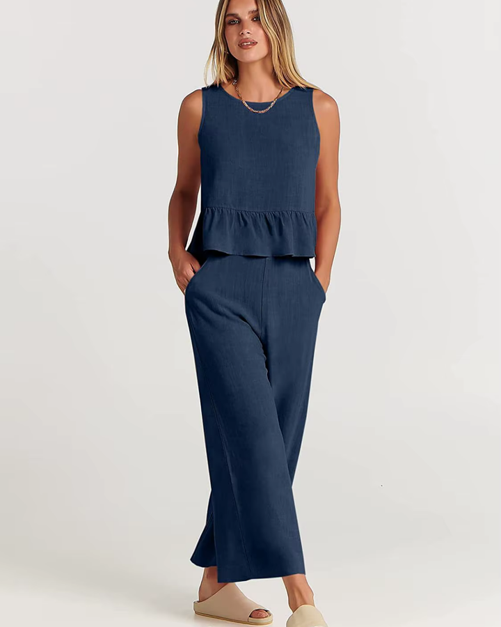 Levoire | La phrase avec un pantalon large Bleu