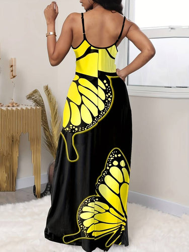 Levoire | Robe Maxi Dos Nu Avec Imprimé Papillon