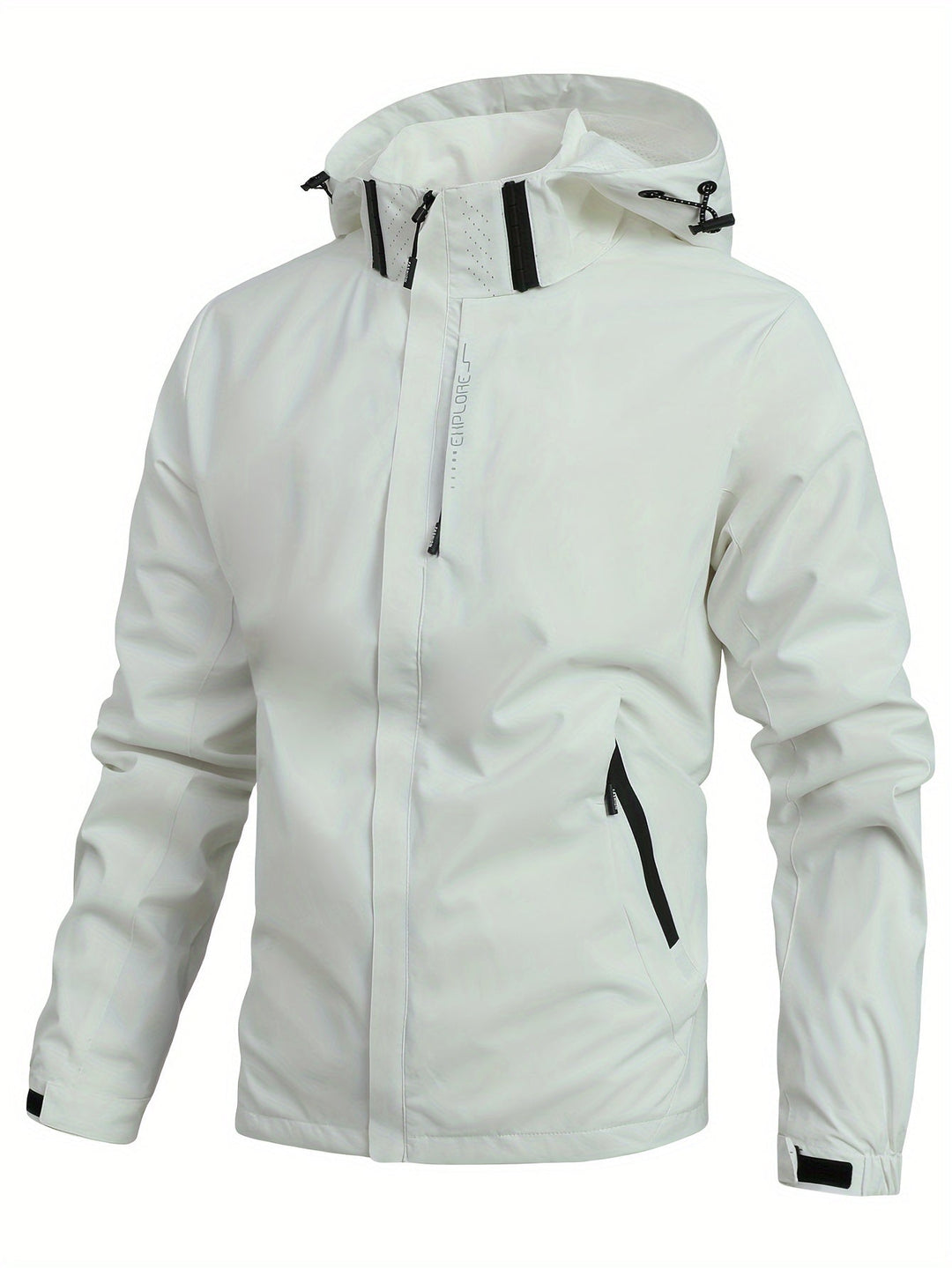 Levoire | Veste à capuche coupe-vent à manches longues avec poches Blanc