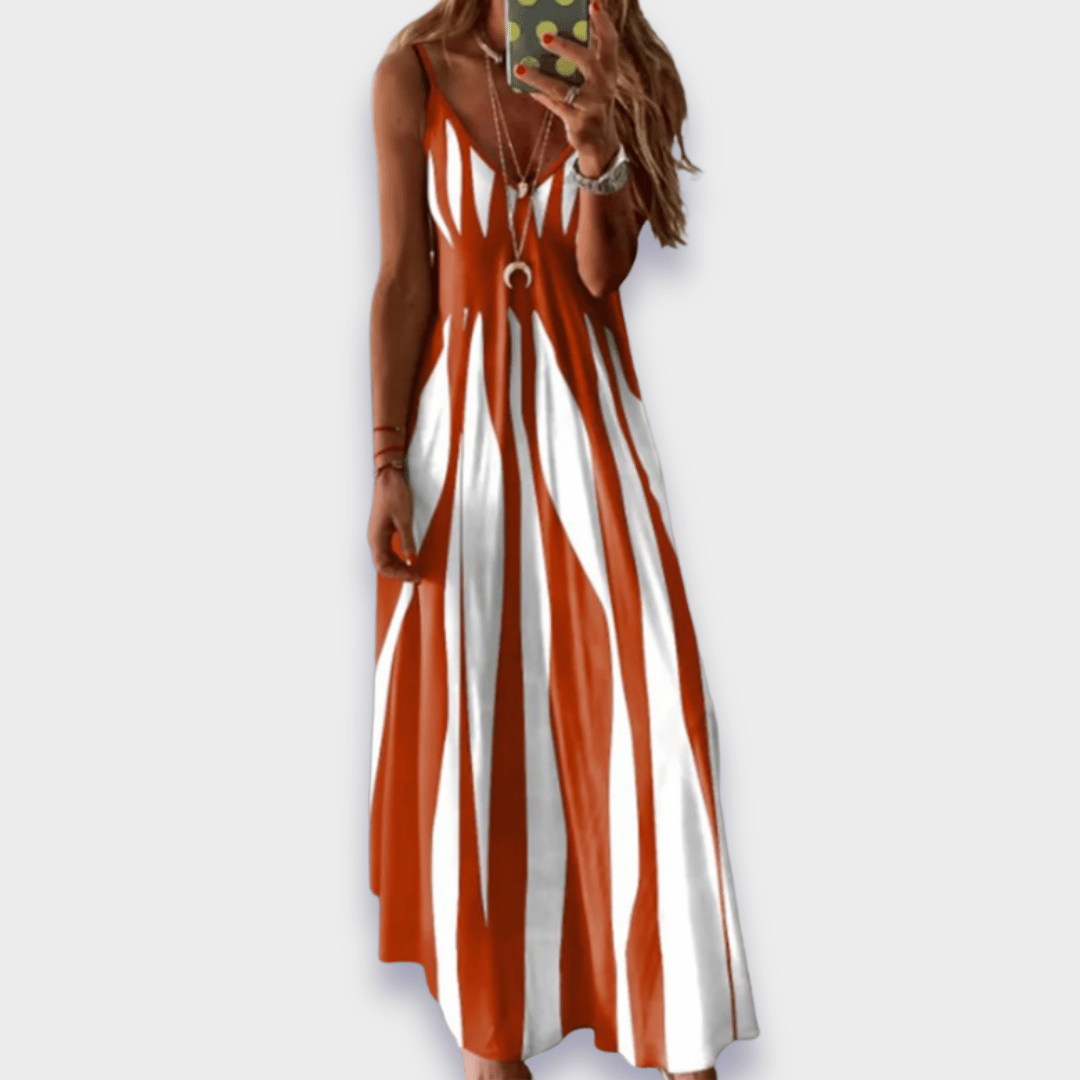 Levoire | Robe D'Été Longue En Tissu Premium Fait Main Orange