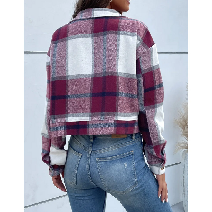 Levoire | Veste Bombardier À Manches Longues À Motif À Carreaux Et Boutons