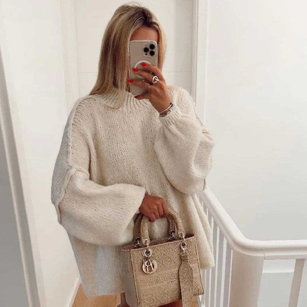 Levoire | Pull En Tricot Surdimensionné Pour Femmes Pour Un Style Décontracté Blanc
