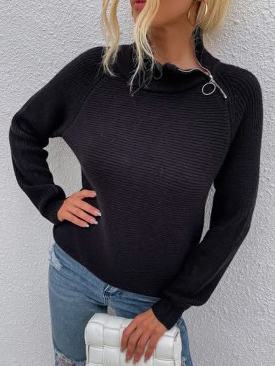Levoire | Col Montant Zip Arctic En Velours Confort Et Style Noir